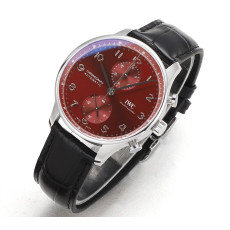 IWC 아이더블유씨 포르투기저 크로노 버건디다이얼 레더스트랩