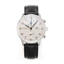 IWC 아이더블유씨 포르투기저 크로노 화이트/로즈골드 다이얼 레더스트랩
