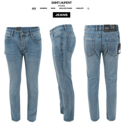 SAINT LAURENT 생로랑 스틸로고 슬림 일자진