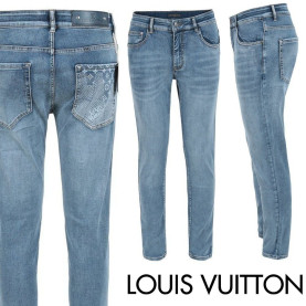 LOUIS VUITTON 루이비통 그래픽 로고 나염 슬림 일자진