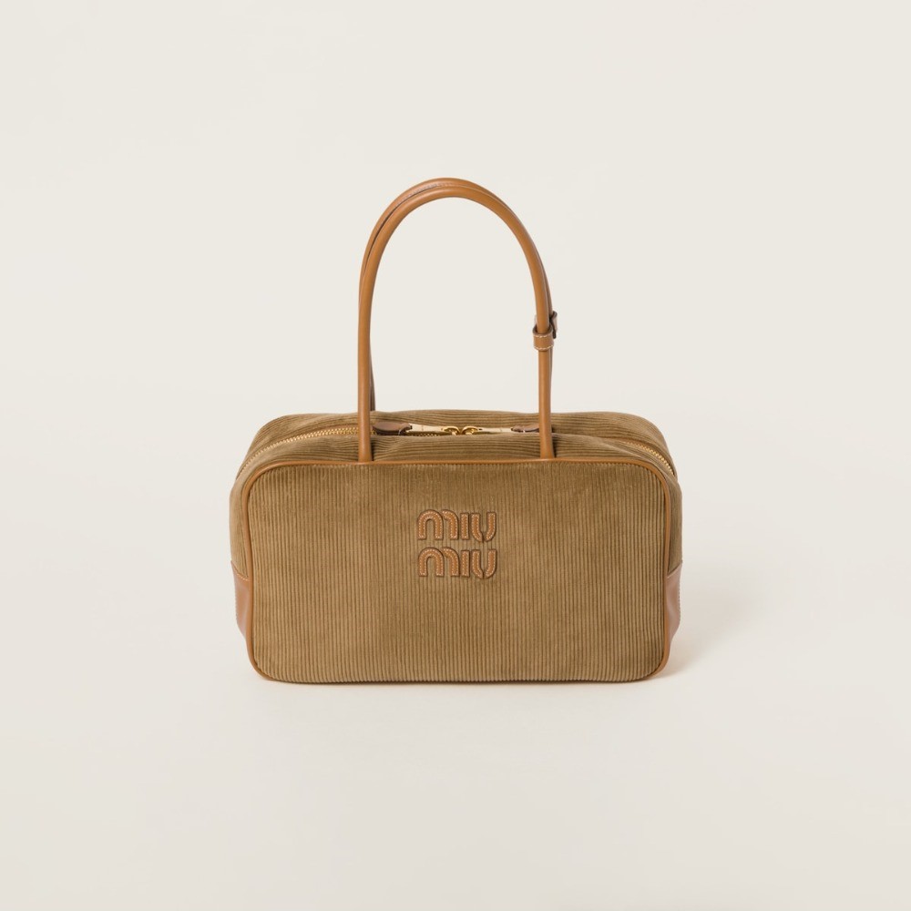 MIUMIU 미우미우 코듀로이 탑 핸들 보백 5BB163