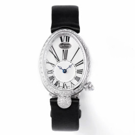 BREGUET 브레게 퀸 오브 나폴리 화이트골드 다이아 베젤 실크/레더 스트랩 V2버전 8928BB/51/944/DD0D