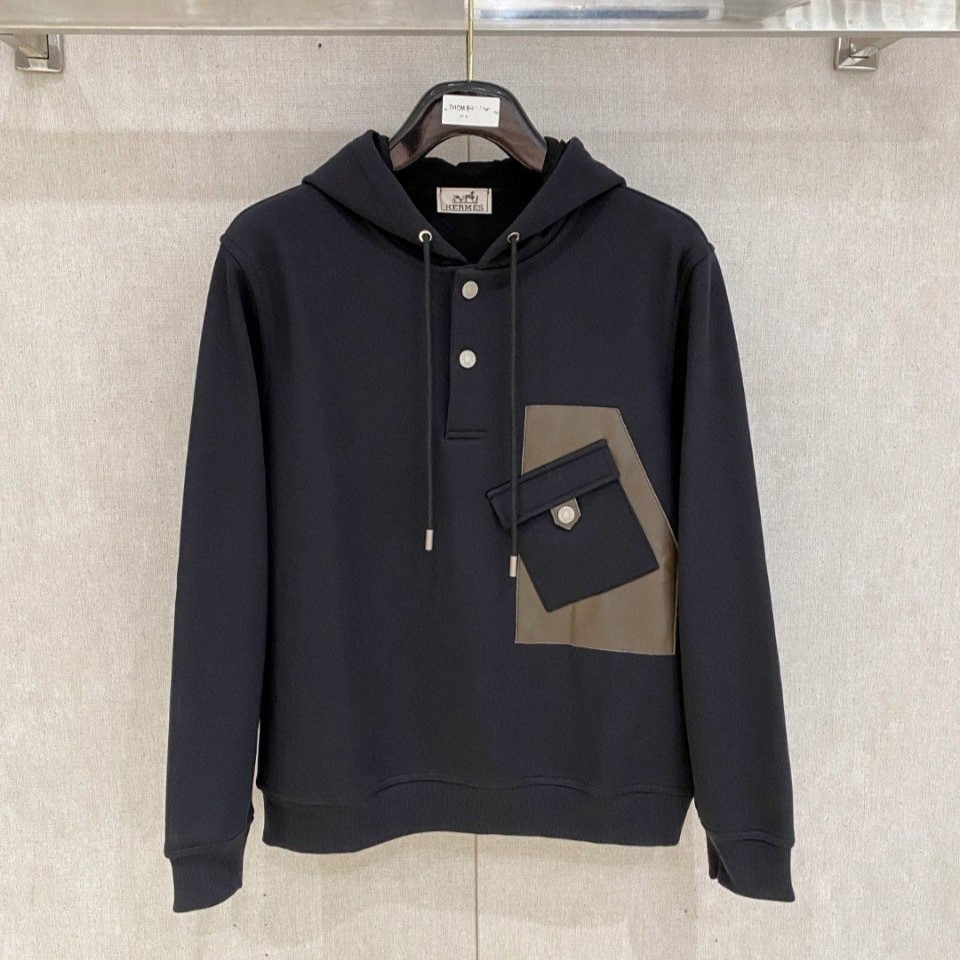 HERMES 에르메스 투버튼 포켓 후드 3COLOR