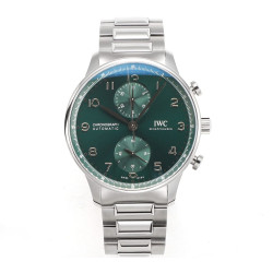 IWC 아이더블유씨 포르투기저 크로노그래프 그린 다이얼 스틸 SS 브레이슬릿 40mm IW371615
