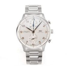 IWC 아이더블유씨 포르투기저 크로노그래프 화이트/로즈골드 다이얼 스틸 SS브레이슬릿 40mm IW371605
