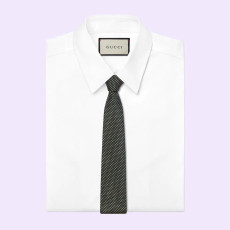 GUCCI 구찌 인터로킹 G 사선로고 실크 넥타이 2COLOR