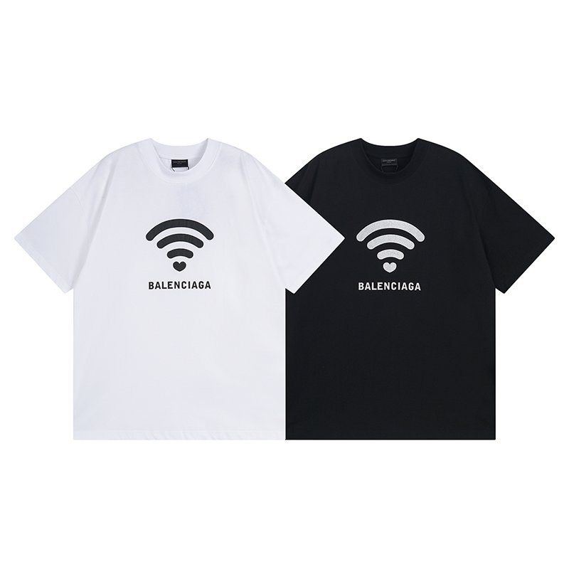 BALENCIAGA 발렌시아가 23123 와이파이 로고 반팔