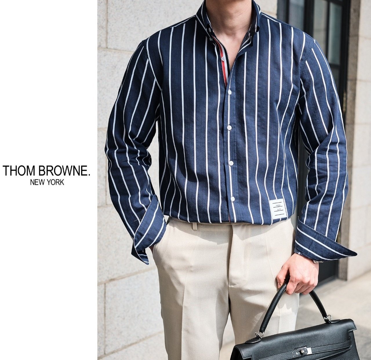 THOM BROWNE 톰브라운 스트라이프 시어서커 셔츠 2COLOR