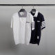 THOM BROWNE 톰브라운 사선완장 헥터  반팔 카라 니트